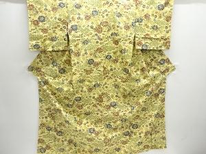 花模様手織り紬着物